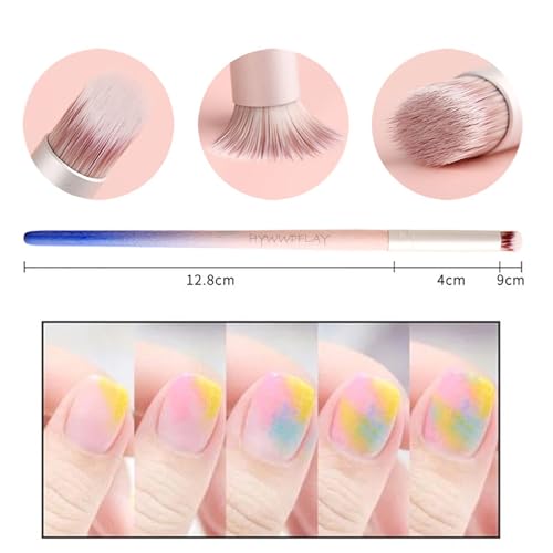 6-Piece Ombre Nail Brush Set - Gradient Nail Art Design Tools