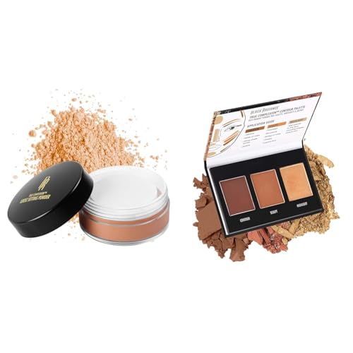 Black Radiance Honeymoon Loose Setting Powder & Contour Palette for Dark Skin Tones - Medium to Dark Shades