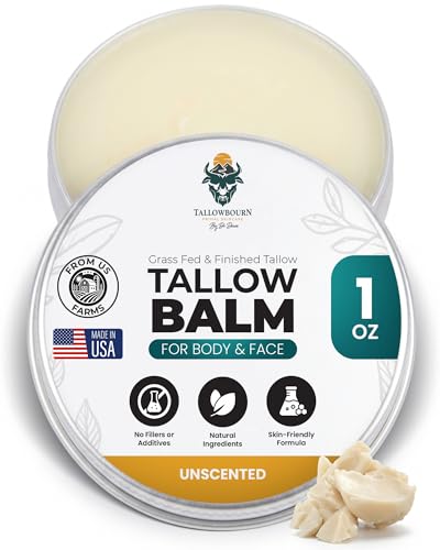 Tallowbourn Grass-Fed Beef Tallow Balm for Face & Body - Unscented 1oz