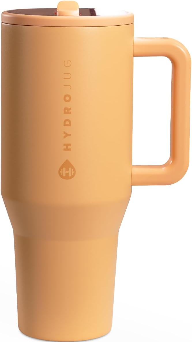 HydroJug 32 oz Insulated Water Bottle - Leak Resistant with Handle & Flip Straw | Pink Sand