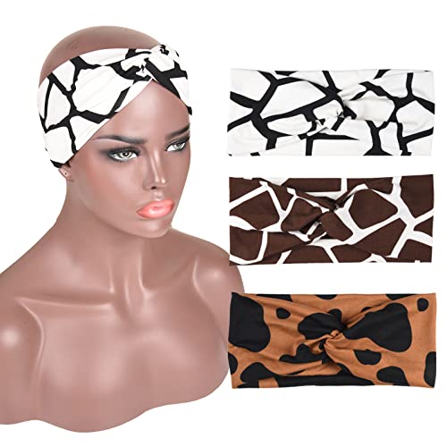 Women's Wide Non-Slip Animal Print Headbands - 6 Pack Boho Hair Accessories