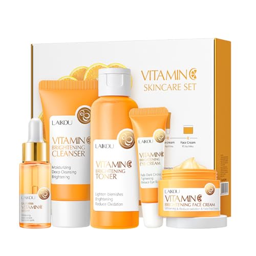 Vitamin C Skin Care Gift Set for Teen Girls, 5-Piece Daily Routine Kit