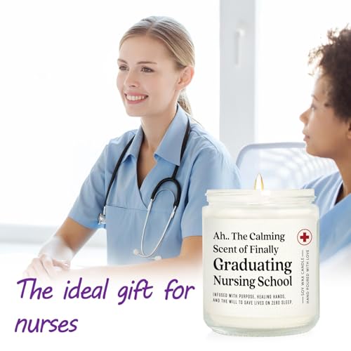 Nurse Graduation Gift Soy Candle - Lavender Scented 7oz for Future RNs