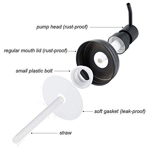 Mason Jar Soap Dispenser Lids with Pumps - 2 Pack, Rustproof Stainless Steel for 16 oz Jars