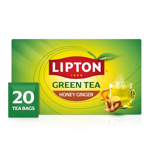 Lipton Honey Ginger Green Tea Bags - 20 Count for Hot or Iced Tea