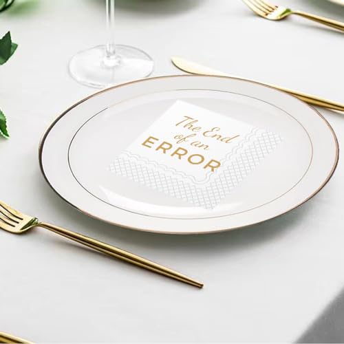 SharkBliss Divorce Party Cocktail Napkins - 50 Pack, Gold Design, 2-Ply 5x5 Inches