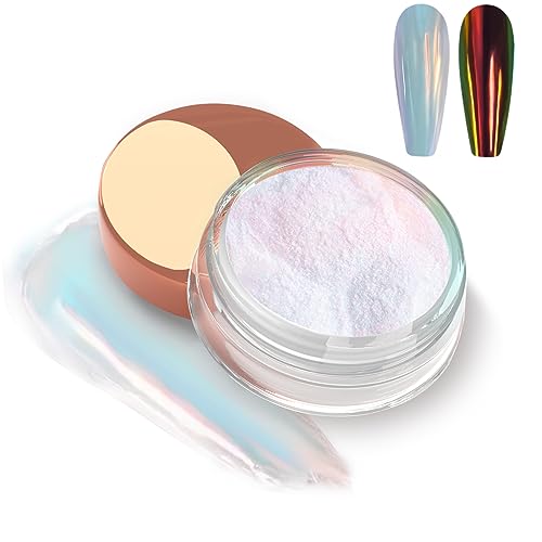 Allstarry Sunset Field Unicorn Chrome Nail Powder Aurora Mermaid Iridescent White Pearl