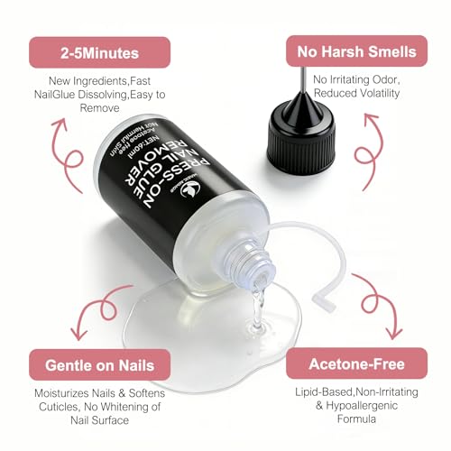 60ml Acetone-Free Nail Glue Remover for Press-On Nails