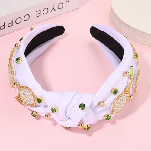Game Day Tennis Knot Headband Beaded Wide Sport Headband for Women & Men