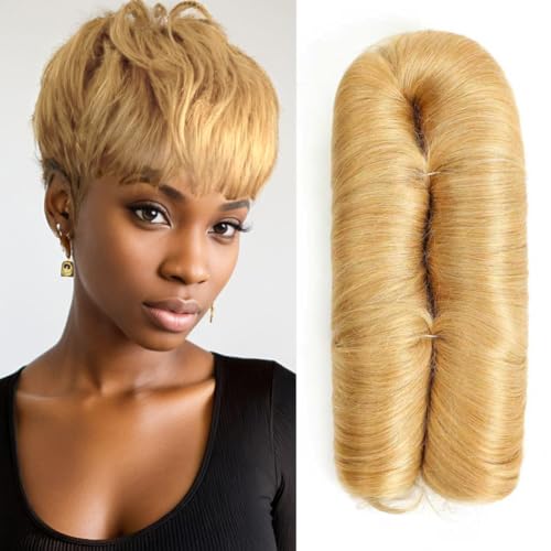 28 Pieces Premium Human Hair Weave Extensions with Closure - 27#