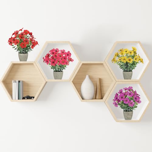 4 Pack Faux Daisy & Eucalyptus Potted Artificial Plants