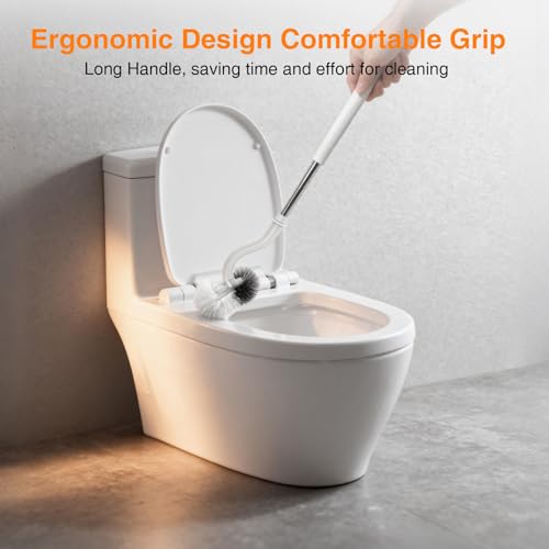 Lefree Toilet Brush and Holder Set - Curved Design for Deep Cleaning