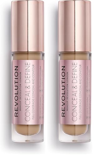 Revolution Conceal & Define C11 Medium/Tan 0.14 oz Concealer (Pack of 2)