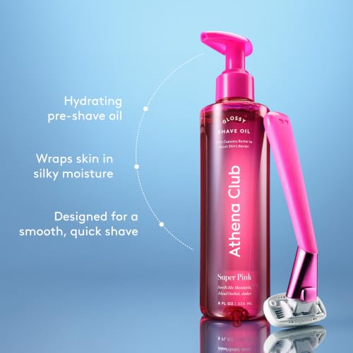 Athena Club Super Pink Shaving Oil for Women, 8 Fl Oz (Pack of 2)