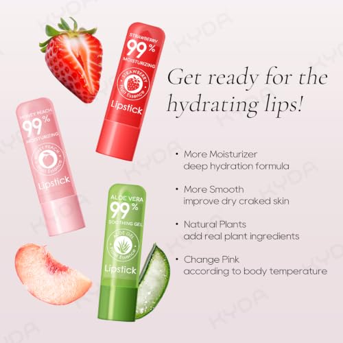 Ownest Color Changing Lip Balm - 3 Pack, Aloe Vera & Fruit Infused