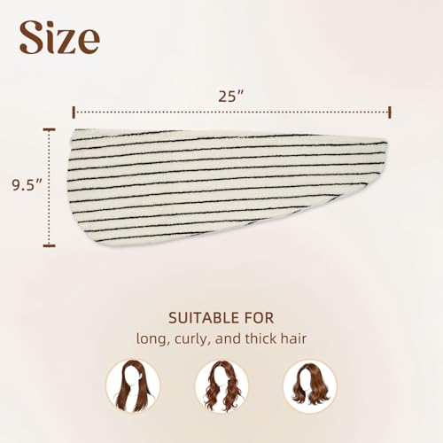 Jacquotha Cotton Hair Towel Wrap - Anti-Frizz Quick Dry Hair Turban