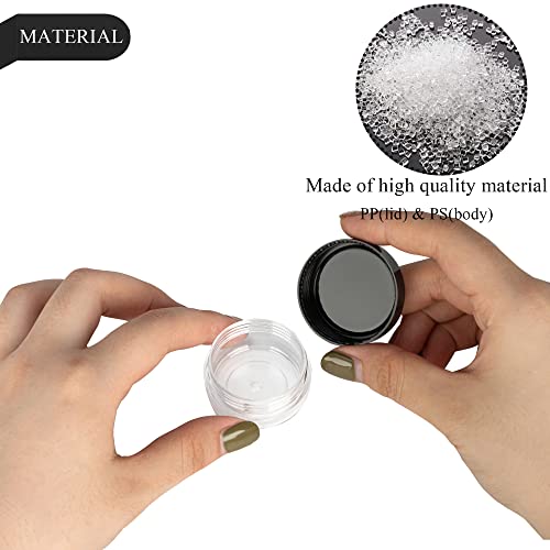 50PCS 10ml Mini Sample Containers with Lids & Spatulas - Black