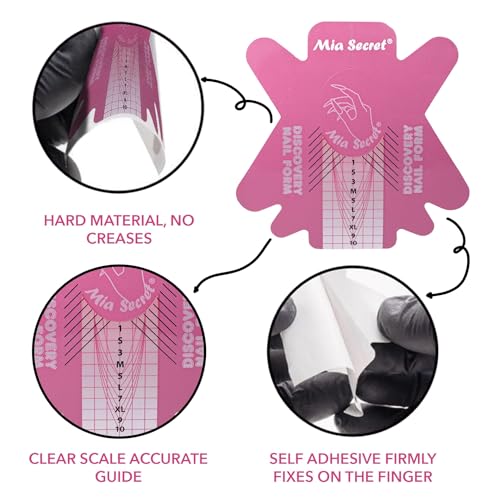 Mia Secret Discovery Nail Forms 500 pcs - Acrylic & UV Gel Nail Extension Guides