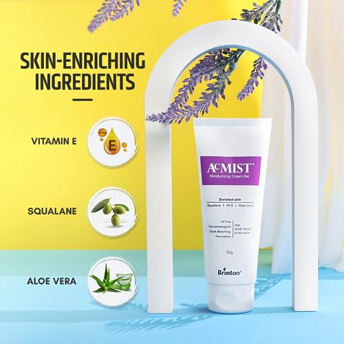Acmist Moisturizing Cream Gel 1.76oz for Oily & Acne-Prone Skin | Oil-Free, Quick Absorbing, Makeup Friendly
