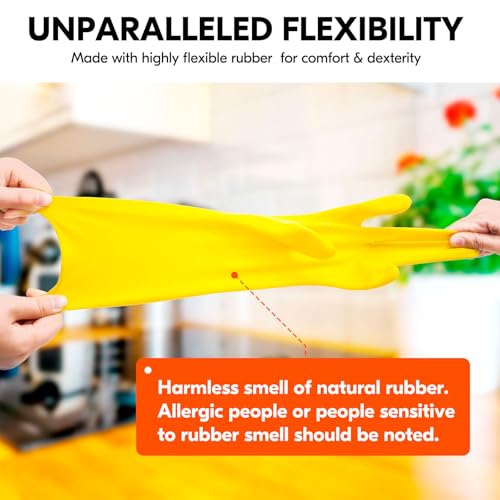 Vgo... Latex Reusable Cleaning Gloves - Extra Thick Long Cuff (L)