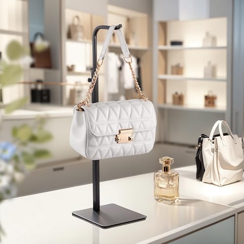 Adjustable Purse Display Stand - Black Tabletop Rack for Handbags