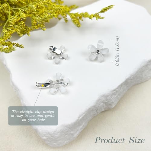 Mini Rhinestone Flower Hair Clips for Women - 20 Pack