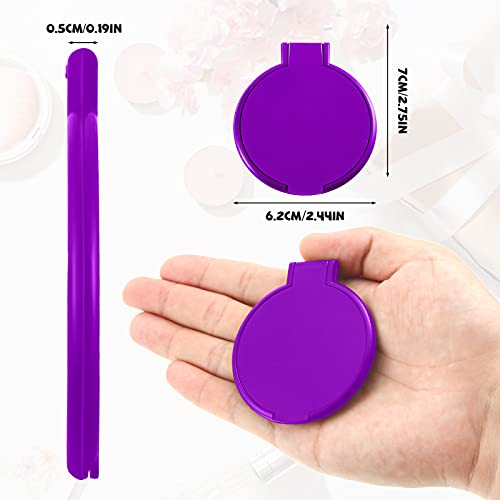 Yalikop 36 Pcs Mini Foldable Pocket Makeup Mirrors - Pink, Purple, Green, Blue