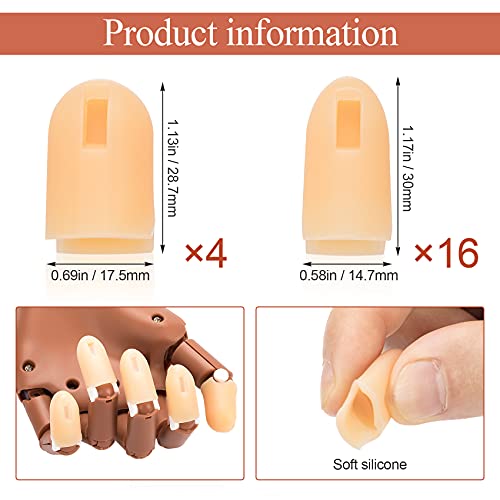 ANCIRS 20 Pack Silicone Finger Covers for Nail Art Practice