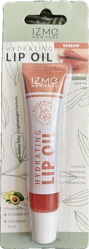 Izme New York Rosehip Lip Oil - Hydrating & Nourishing High Gloss Lip Treatment, 0.51 Fl Oz