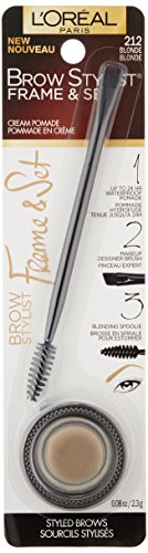 L'Oreal Paris Brow Stylist Frame & Set Blonde 0.08 oz Waterproof Eyebrow Pomade & Brush - Pack of 1