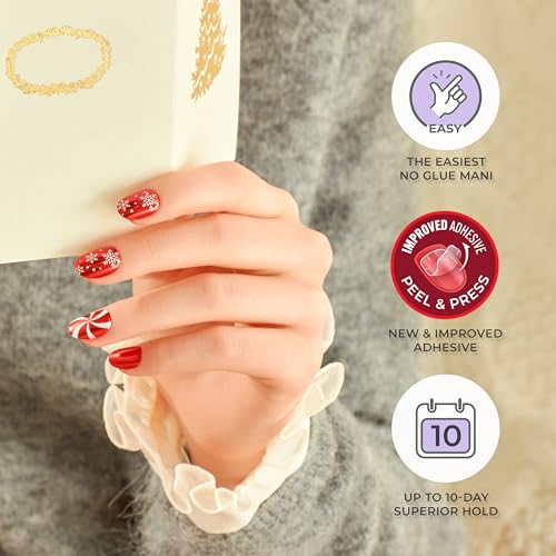 imPRESS Press-On Nails Holiday Gift Set, 3-Pack, 90 Nails with Adhesive