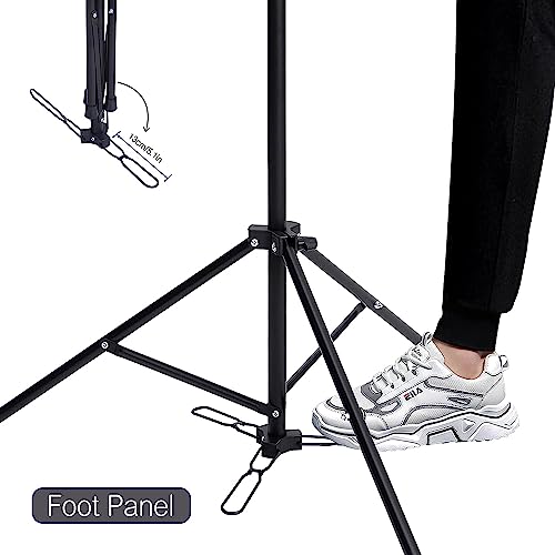 HYOUJIN Adjustable Wig Stand Tripod with Foot Panel - Dark Black