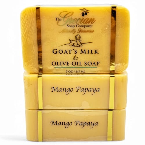 Goat Milk & Olive Oil Soap Bar 3-Pack - Mango Papaya Scent