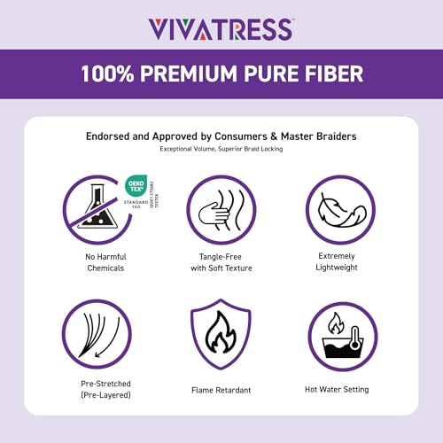 VIVACE Pre-Stretched Braiding Hair 56" - Lightweight Soft Yaki Synthetic Fiber 27/30/613 Blend