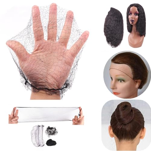 SUSISANG 100pcs Extra Large Invisible Hair Nets for Long Hair & Wigs