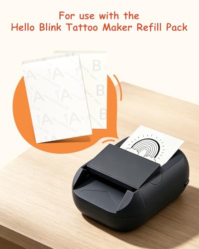 Hello Blink Tattoo Maker Refill Pack – 60 Tattoo & Transfer Papers + 4 Markers