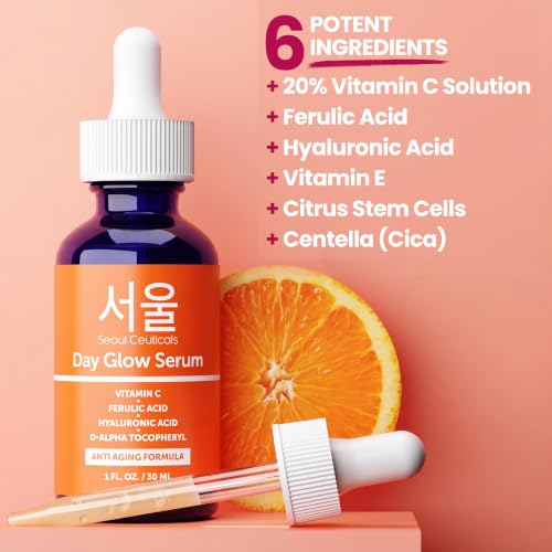 SeoulCeuticals 20% Vitamin C Serum with Ferulic Acid - Korean Skin Care 1 oz