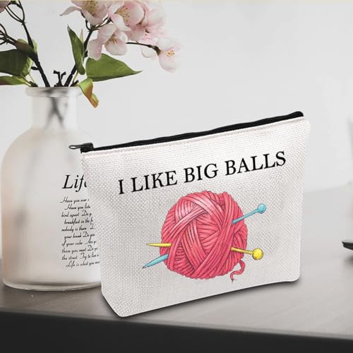 I Like Big Balls Knitting Project Bag - Funny Crochet Supply Organizer