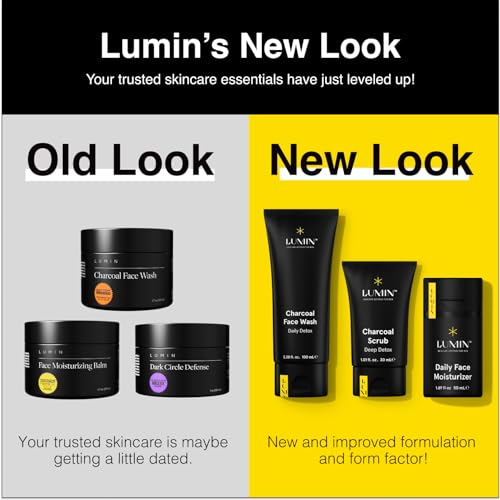 Lumin Charcoal Face Scrub for Men 1.01 Fl Oz Deep Detox Exfoliator