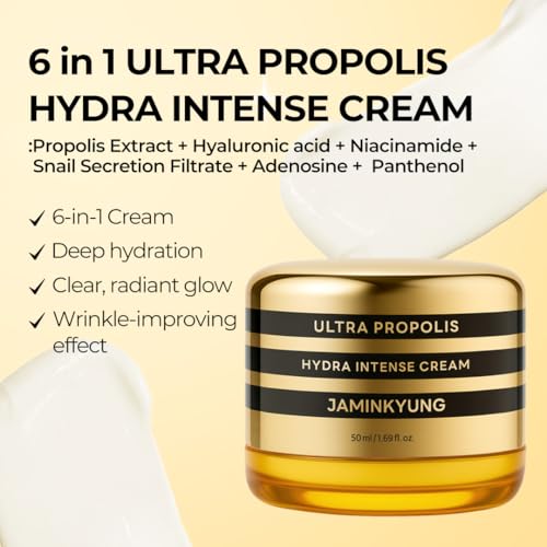 Jaminkyung Triple Propolis & Snail Mucin Face Cream for Glass Skin, 1.69 fl oz