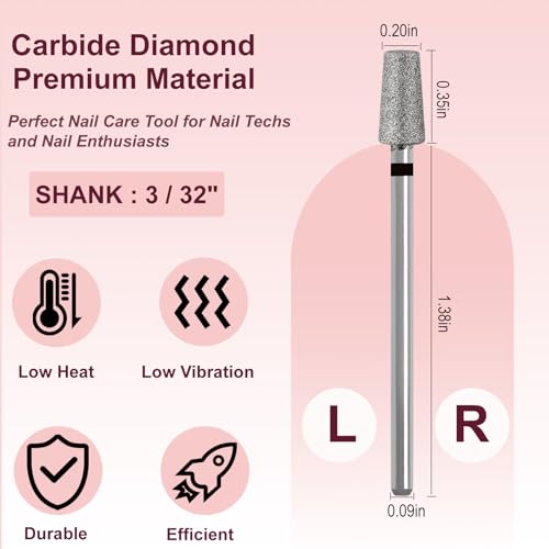 HungGato Coarse Tapered Barrel Nail Drill Bits for Cuticle & Nail Removal
