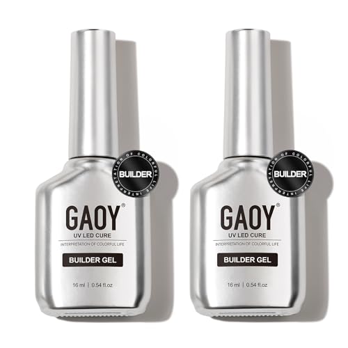 GAOY 2 Pcs 16ml Clear Nail Builder Gel for Strengthening & Extension, UV Cure
