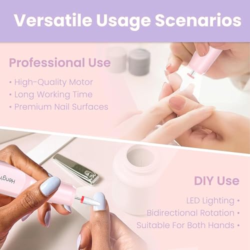 Cordless Electric Nail Drill - Professional Manicure & Pedicure Kit in White