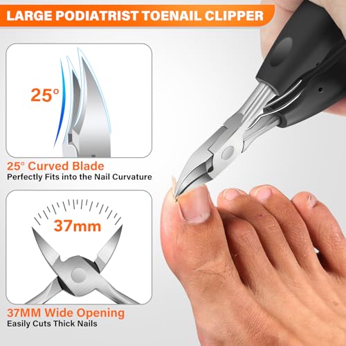 DRMODE 5-in-1 Professional Toenail Clipper Set for Thick & Ingrown Nails