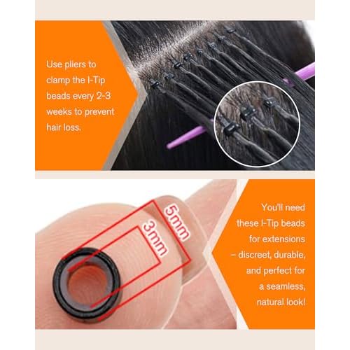 Sunny Hair I Tip Hair Extensions Real Human Hair, 22 Inch 50g Invisible Itips for Parties and Weddings, Black, Soft itips, for Women with Thick Hair Seeking Length Without Bulk, Easy to Maintain