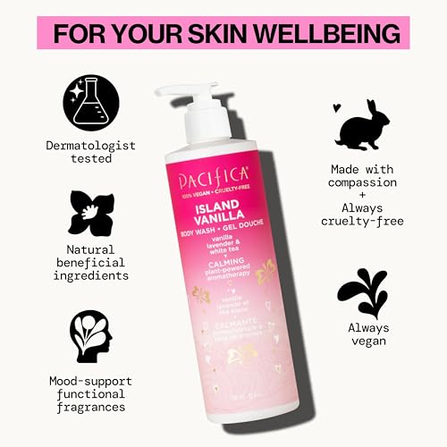 Pacifica Island Vanilla Body Wash with Aloe & Hyaluronic Acid - 12 Fl Oz