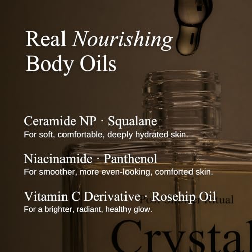 Saltysleep Crystal Body Oil, Hydrating Anti-Aging Glow Oil, 0.5 fl oz