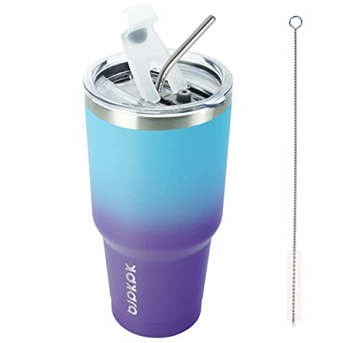 BJPKPK 30 oz Insulated Stainless Steel Tumbler with Lid & Straw