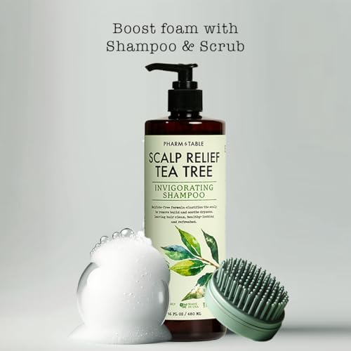 PHARM TO TABLE Tea Tree Shampoo 16.23 Fl Oz Sulfate-Free Clarifying Hair Care