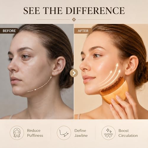 Glamistry Lymphatic Face Brush - De-Puff & Sculpt Jawline, Sensitive Skin, Variant 1